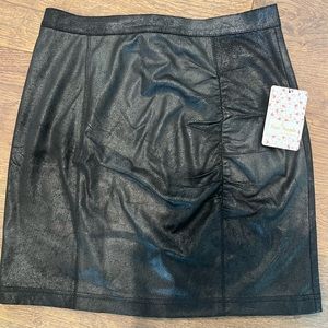 FreePeople Black Suede Pencil Skirt